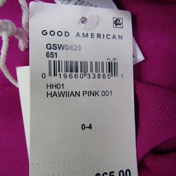 Good American NEW XS-XL Size 0-4 Pink Sparkle Glitter Tie Sarong Beach Summer - Picture 4 of 7